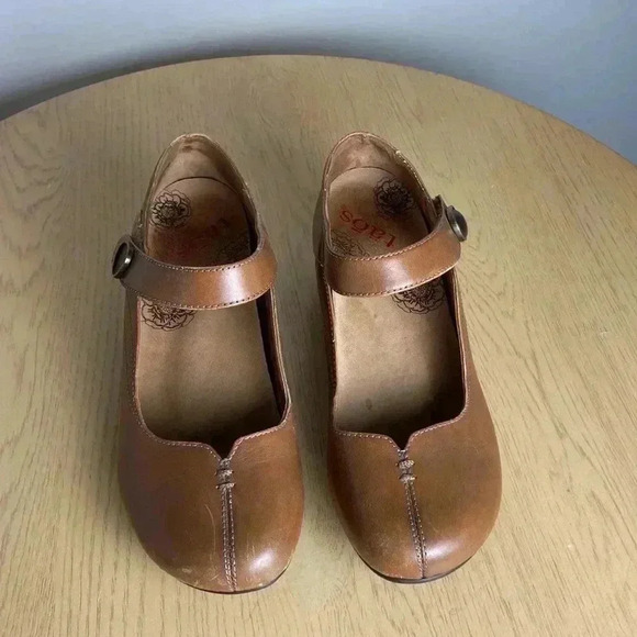 Taos Leather Brown Mary Jane Shoe Comfort Support Sz 6 Business Casual Walking - Picture 2 of 10
